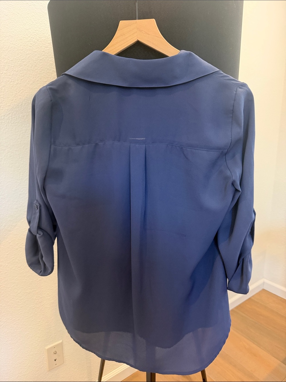 Blue Button-Up Blouse - Picture 2 of 4